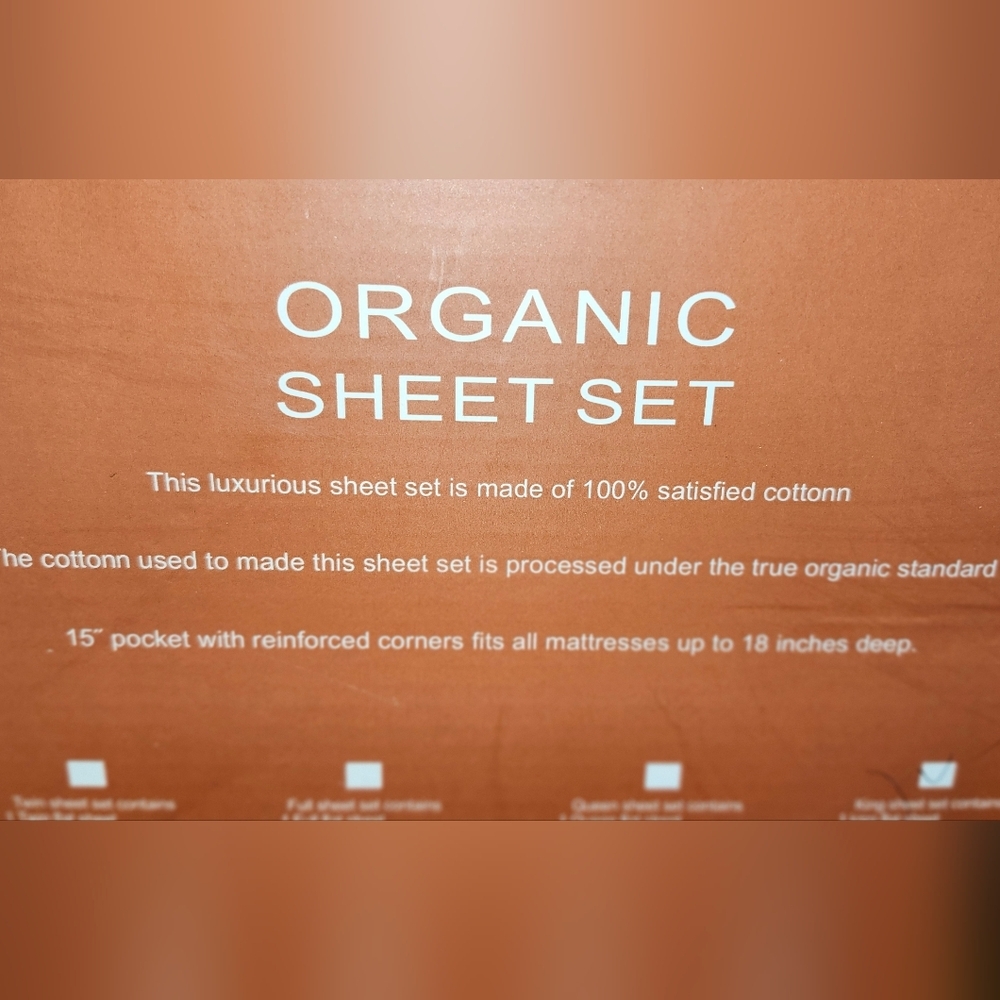 NIB-Tree Organic King Sheet Set 2000ct Premium Organic Cotton Gray - Picture 4 of 4
